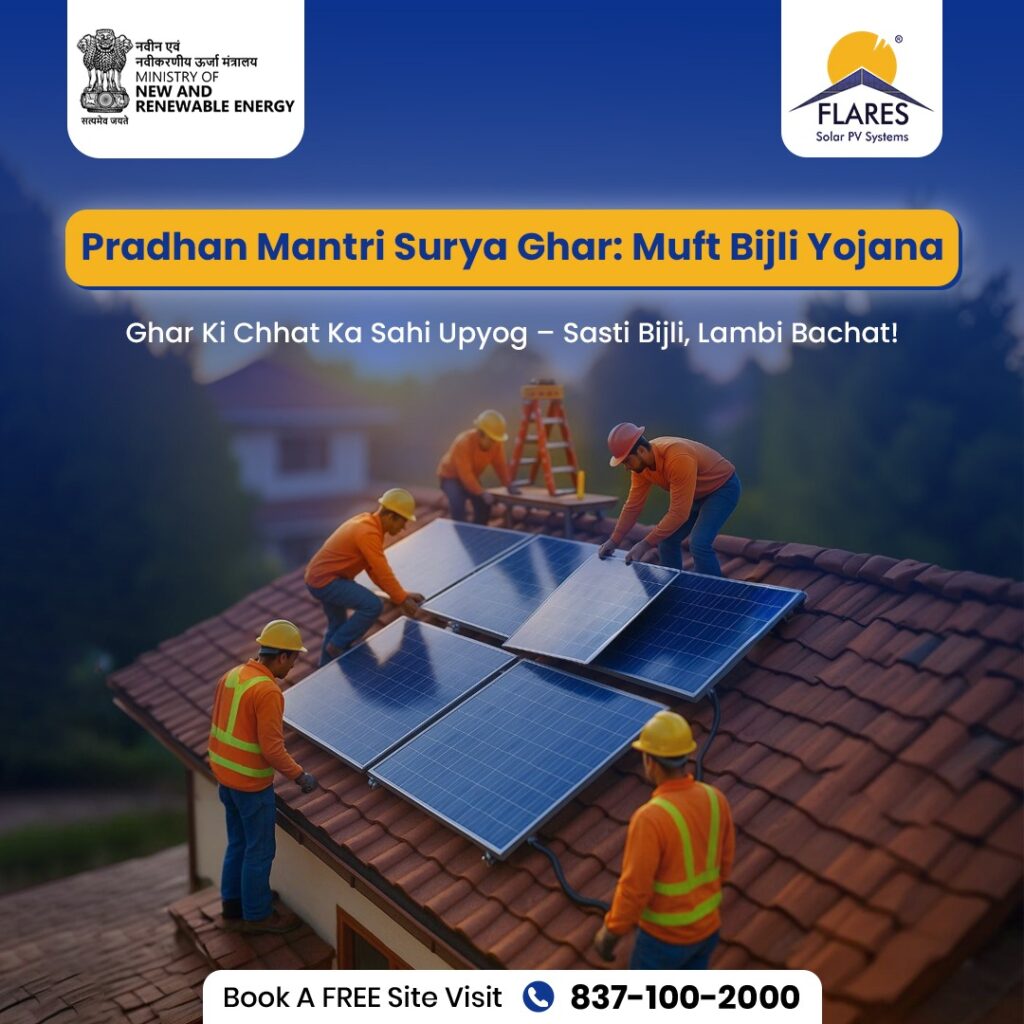 Residential solar panel installation under PM Surya Ghar Yojana